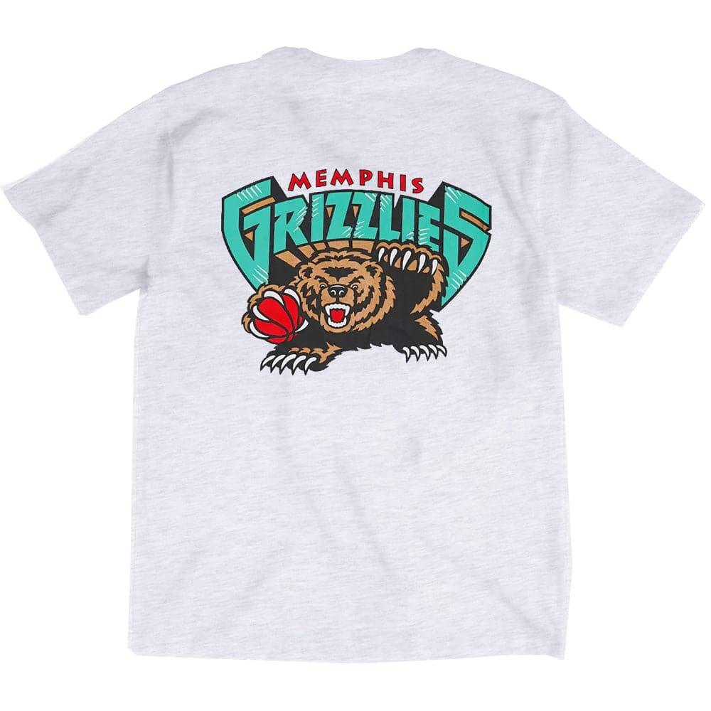 Mitchell And Ness T-Shirts Memphis Grizzlies Mitchell & Ness NBA HWC Retro Repeat T-Shirt - White Marle
