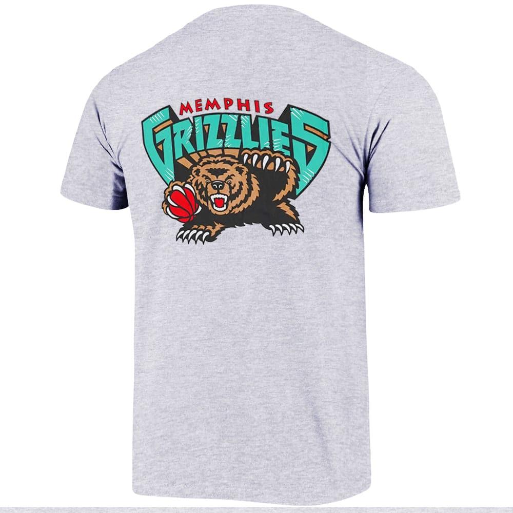 Mitchell And Ness T-Shirts Memphis Grizzlies Mitchell & Ness NBA HWC Retro Repeat T-Shirt - White Marle