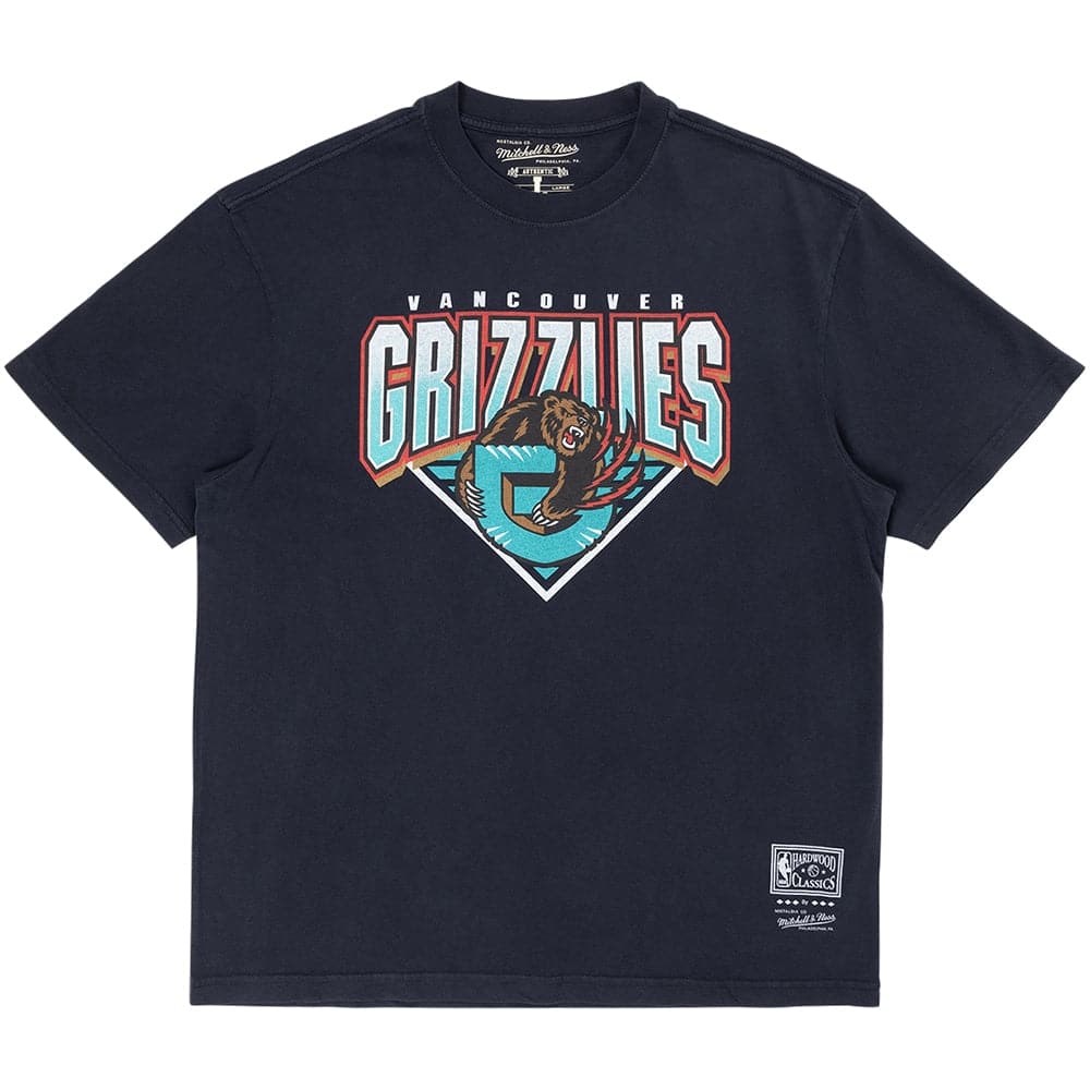 Mitchell And Ness T-Shirts Memphis Grizzlies Mitchell & Ness NBA Metallic Shadow Vintage T-Shirt - Faded Black