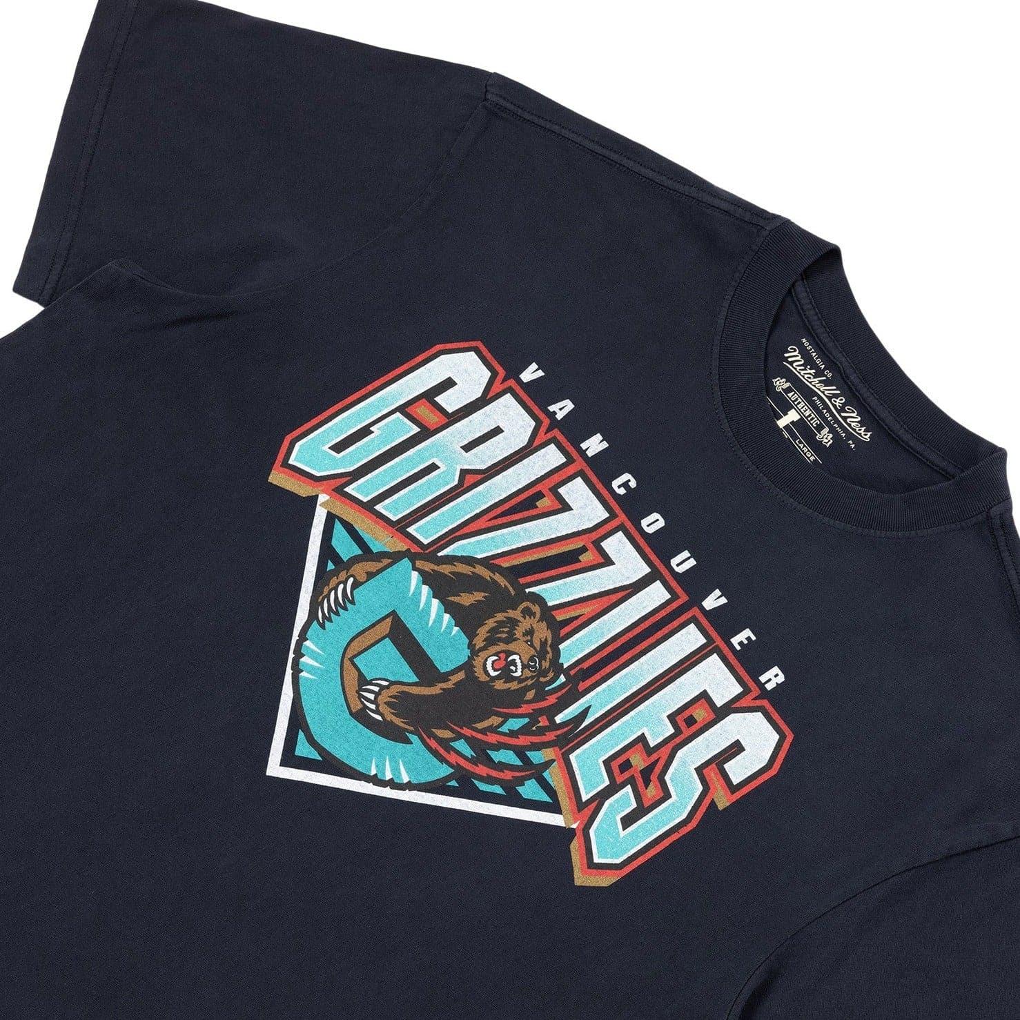 Mitchell And Ness T-Shirts Memphis Grizzlies Mitchell & Ness NBA Metallic Shadow Vintage T-Shirt - Faded Black