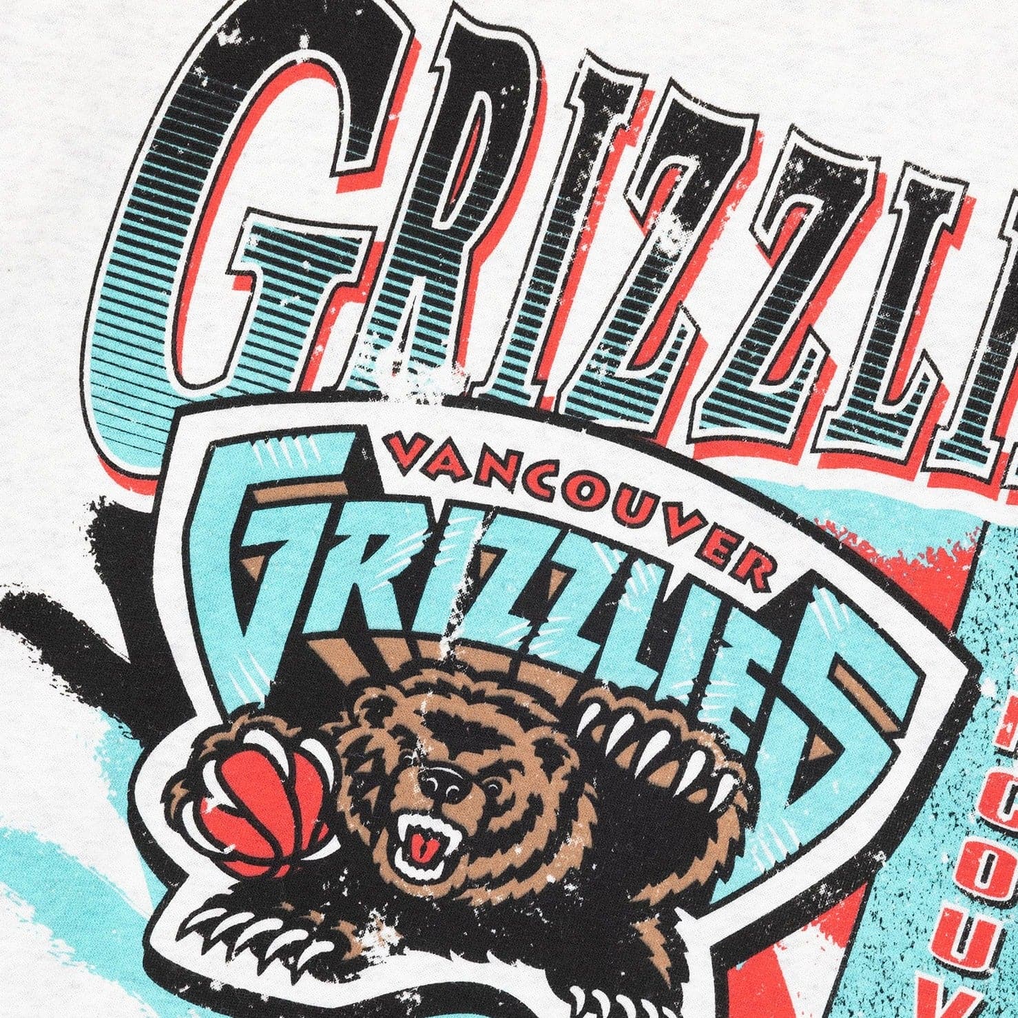 Mitchell And Ness Jumpers Memphis Grizzlies Mitchell & Ness NBA Paint Brush Crew Jumper - Silver Marle