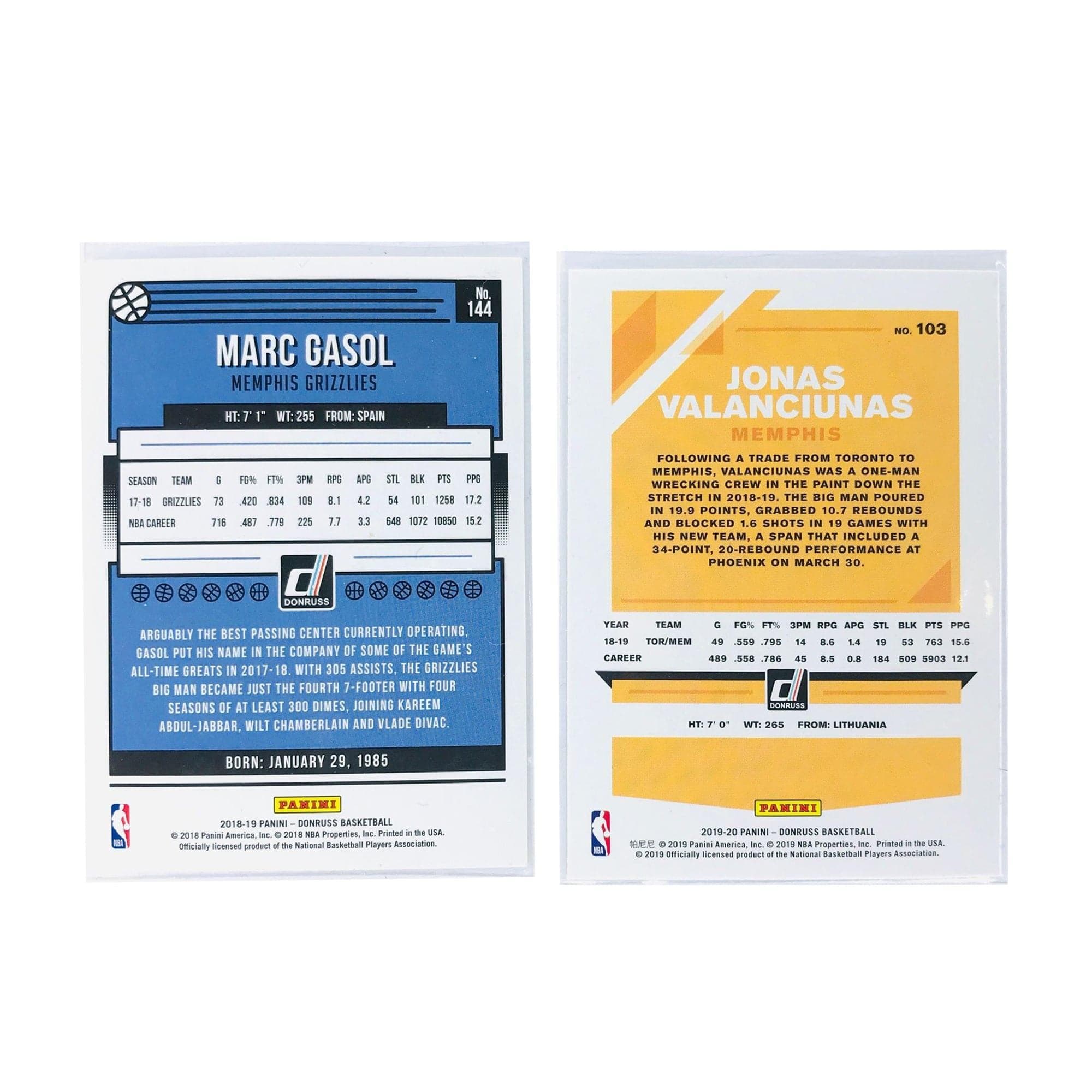 Panini Cards Memphis Grizzlies Panini NBA 2 Green Parallel Card Set