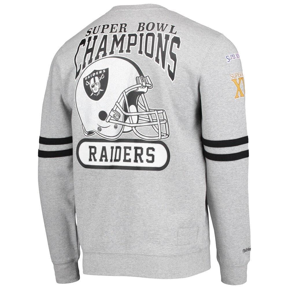 Las Vegas Raiders Mitchell & Ness NFL All Over Champs Premium Crew Jumper - Grey
