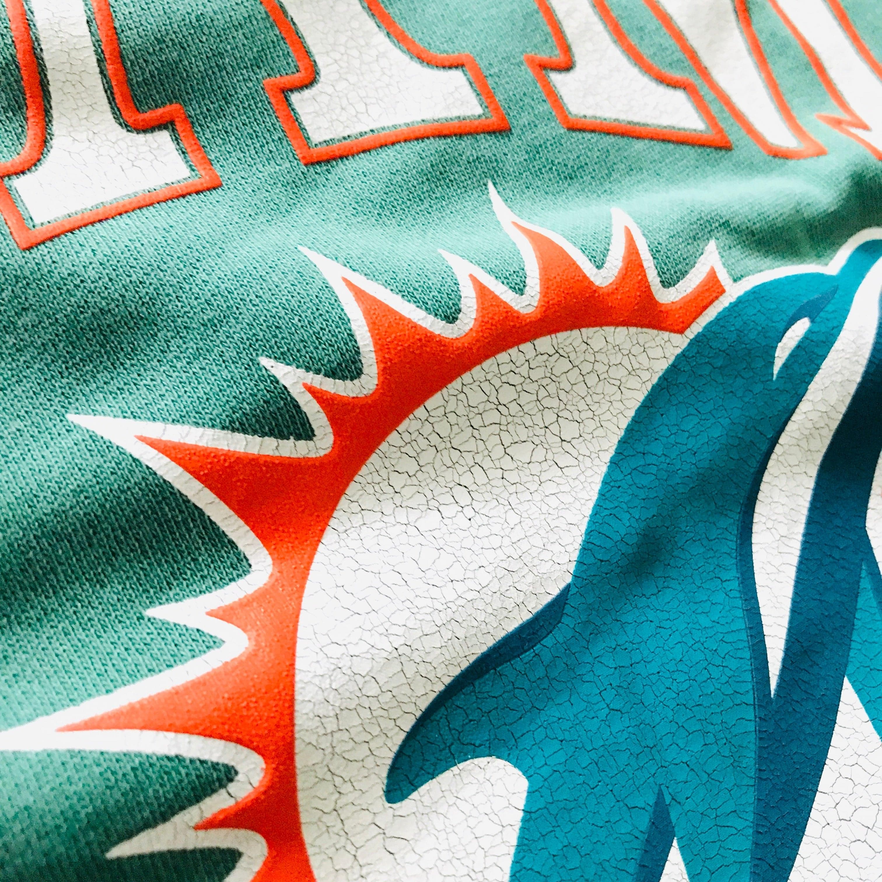 Majestic Athletic Jumpers Miami Dolphins Majestic NFL Vintage Arch Crew Jumper - Faded Teal