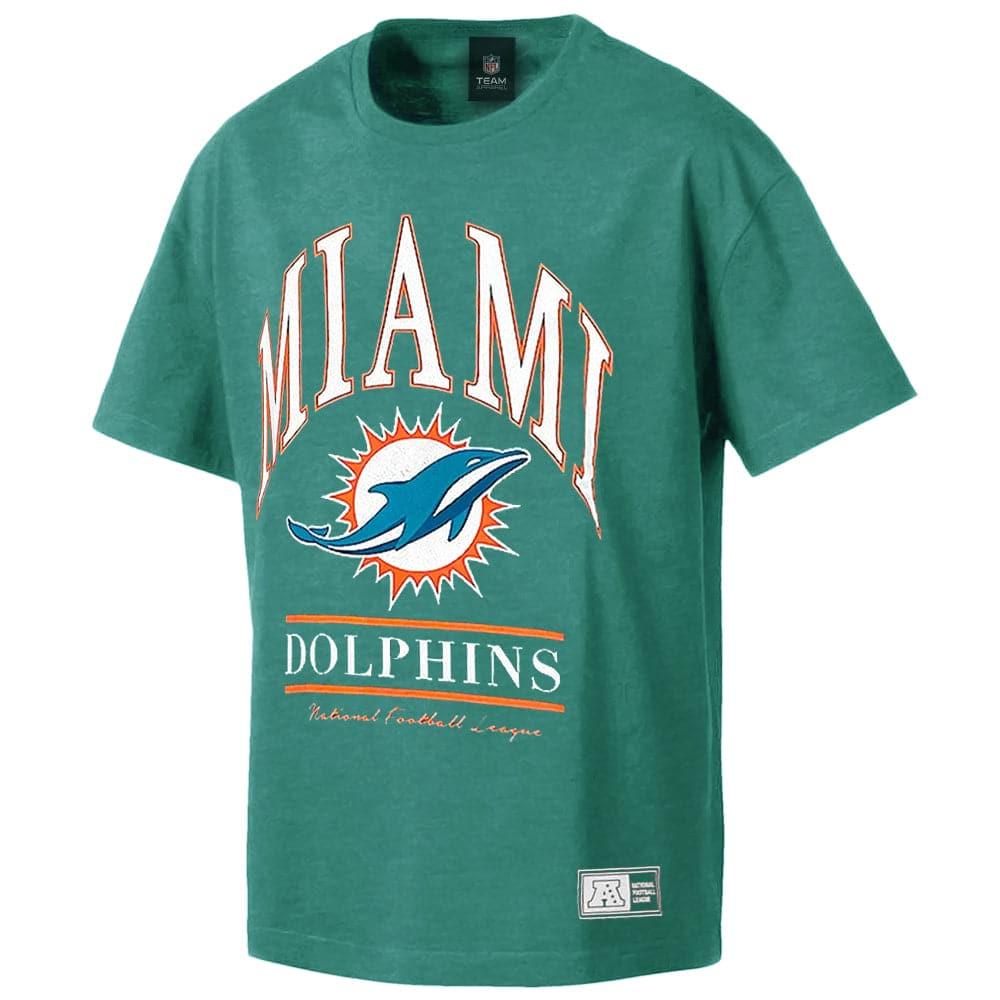 Majestic Athletic T-Shirts Miami Dolphins Majestic NFL Vintage Arch Oversized T-Shirt - Faded Teal