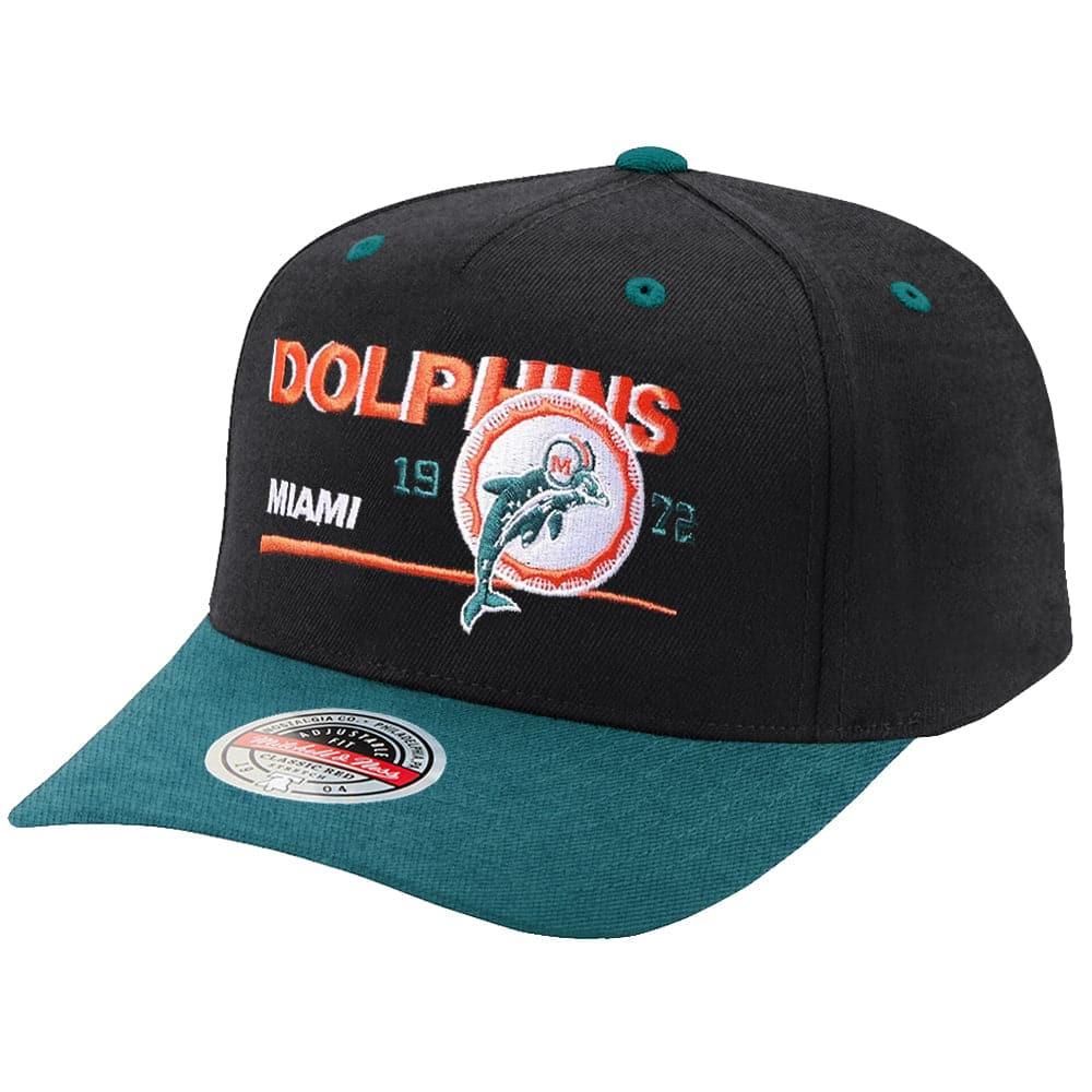 Mitchell And Ness Caps Miami Dolphins Mitchell & Ness NFL 1972 Classic Red Snapback Hat - Black