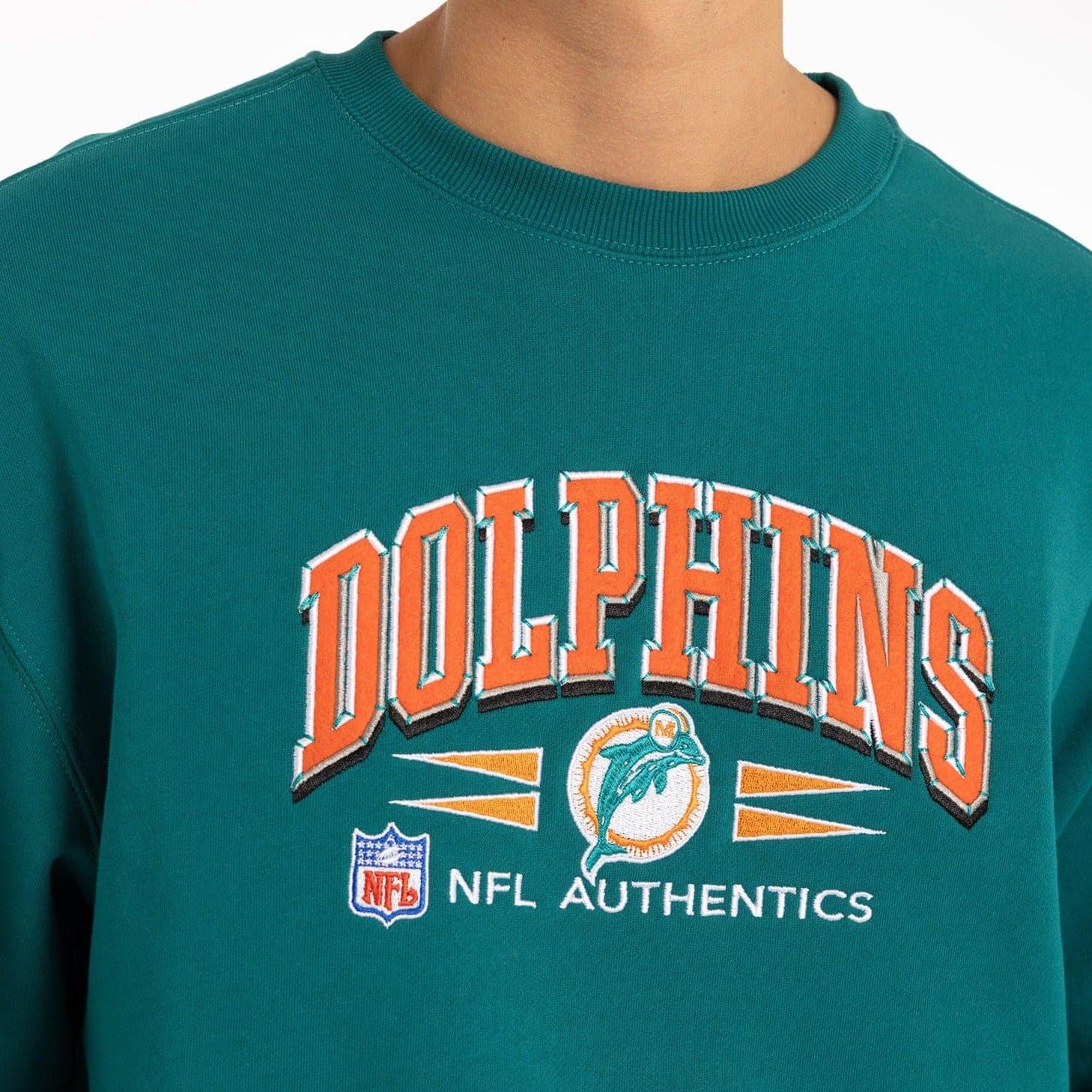 Mitchell And Ness Jumpers Miami Dolphins Mitchell & Ness NFL Authentics Vintage Crew Jumper - Teal