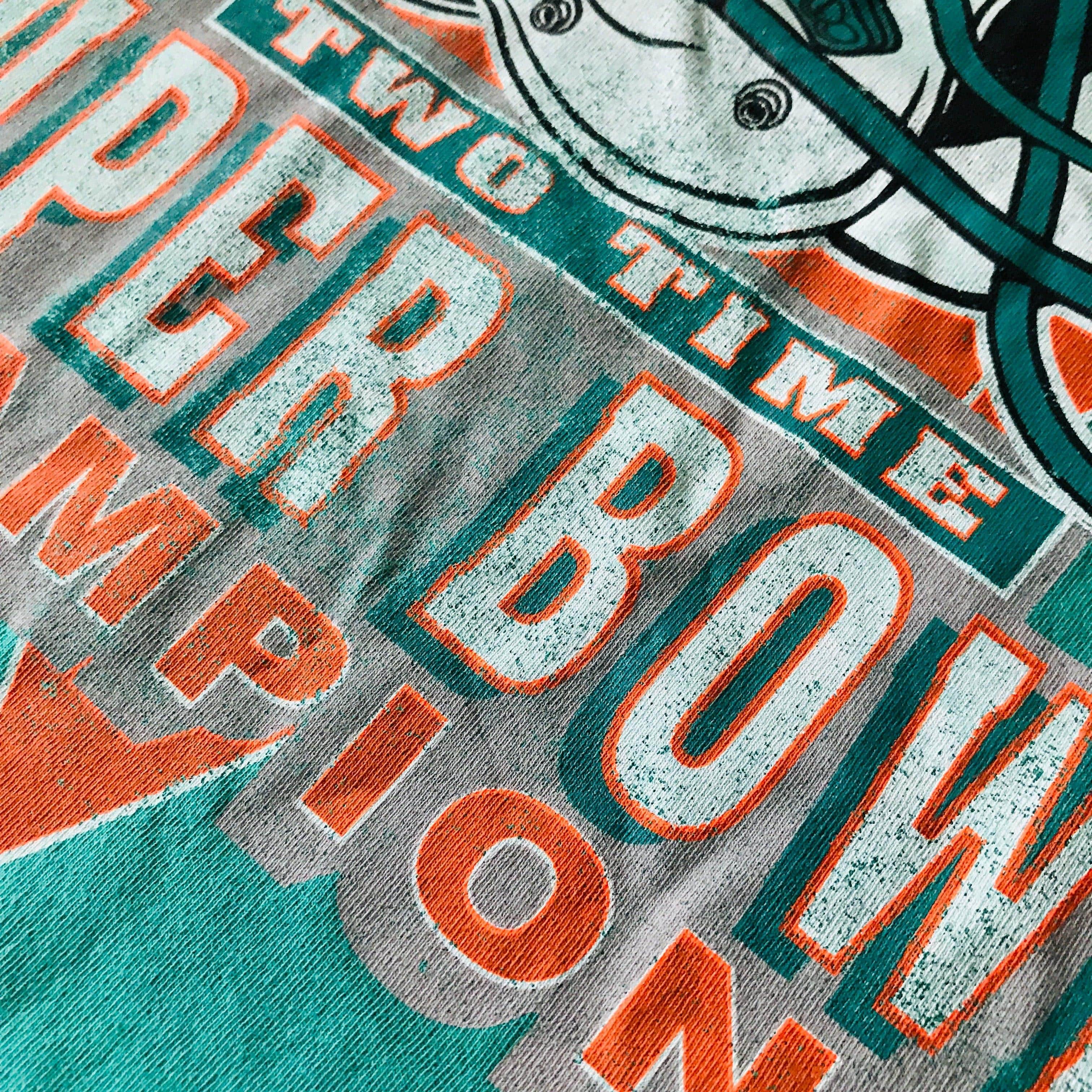 Mitchell And Ness Jumpers Miami Dolphins Mitchell & Ness NFL Champs Vintage Crew Jumper - Faded Teal