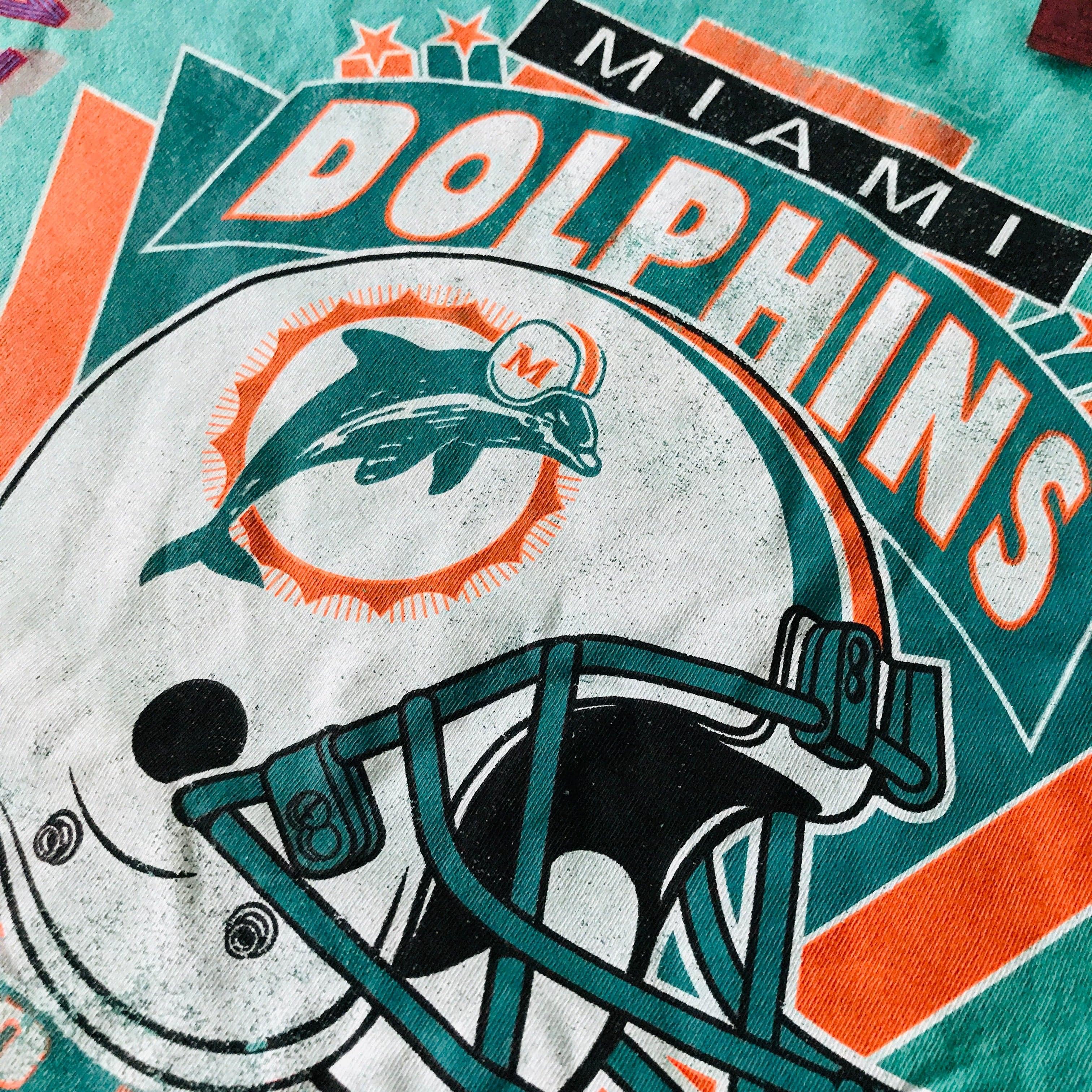 Mitchell And Ness T-Shirts Miami Dolphins Mitchell & Ness NFL Champs Vintage T-Shirt - Teal