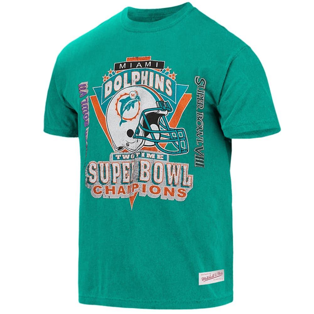 Mitchell And Ness T-Shirts Miami Dolphins Mitchell & Ness NFL Champs Vintage T-Shirt - Teal