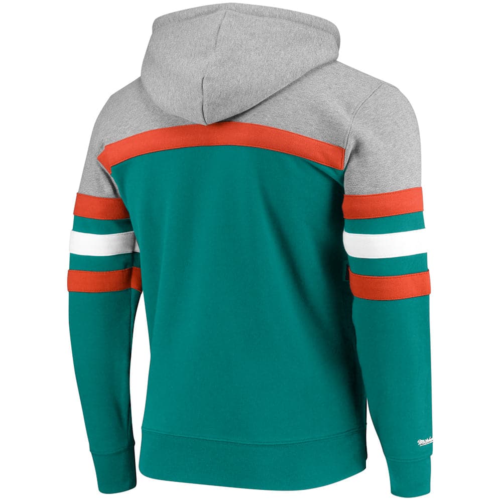 Mitchell And Ness Jumpers Miami Dolphins Mitchell & Ness NFL Head Coach Premium Hoodie Jumper - Teal