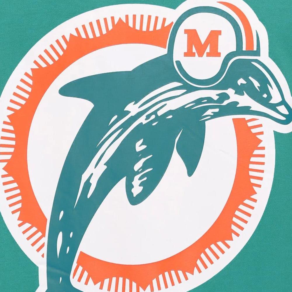 Mitchell And Ness T-Shirts Miami Dolphins Mitchell & Ness NFL Retro Repeat T-Shirt - Aqua