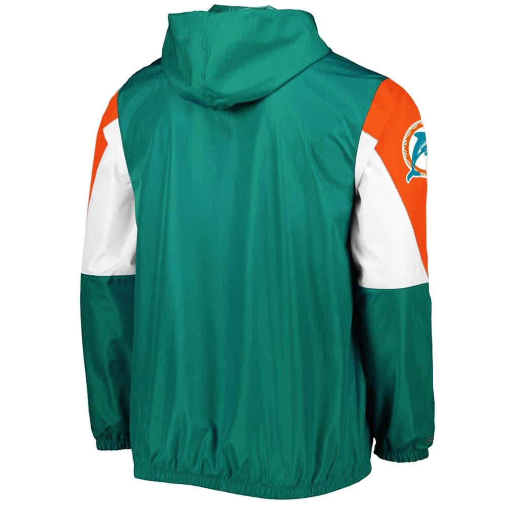 Mitchell And Ness Jackets Miami Dolphins Mitchell & Ness NFL Throw It Back Windbreaker Jacket - Teal