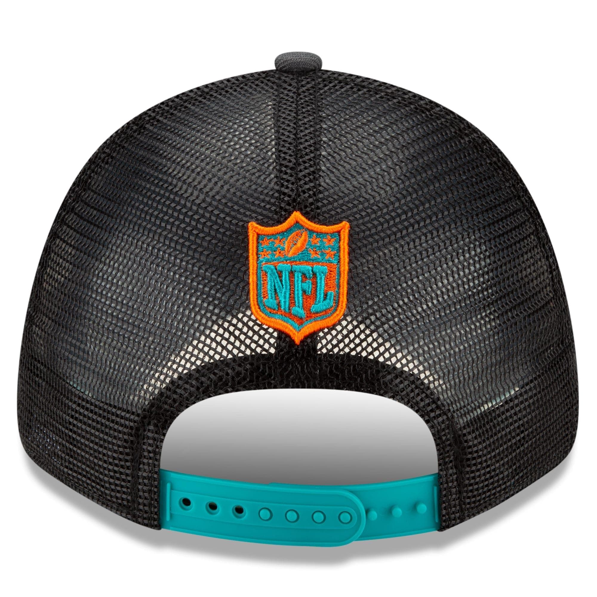 New Era Caps Miami Dolphins New Era 2021 NFL Draft 9FORTY Snapback Curve Hat - Graphite