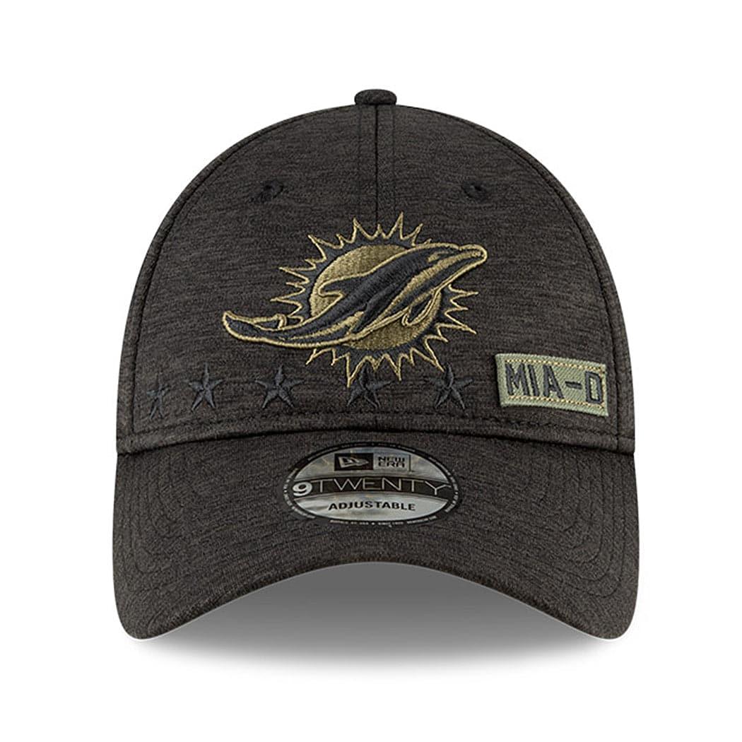 New Era Caps Miami Dolphins New Era NFL 2020 Salute To Service 9TWENTY Curve Hat - Black