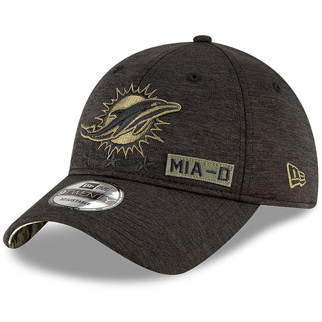 New Era Caps Miami Dolphins New Era NFL 2020 Salute To Service 9TWENTY Curve Hat - Black