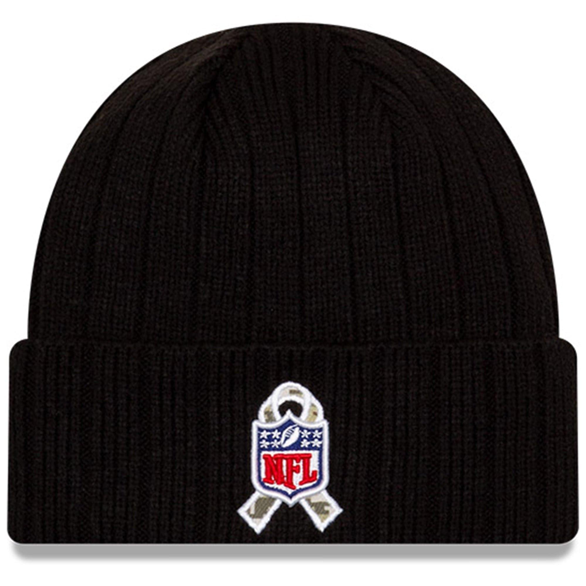 New Era Beanies Miami Dolphins New Era NFL 2021 Salute To Service Cuffed Knit Beanie - Black