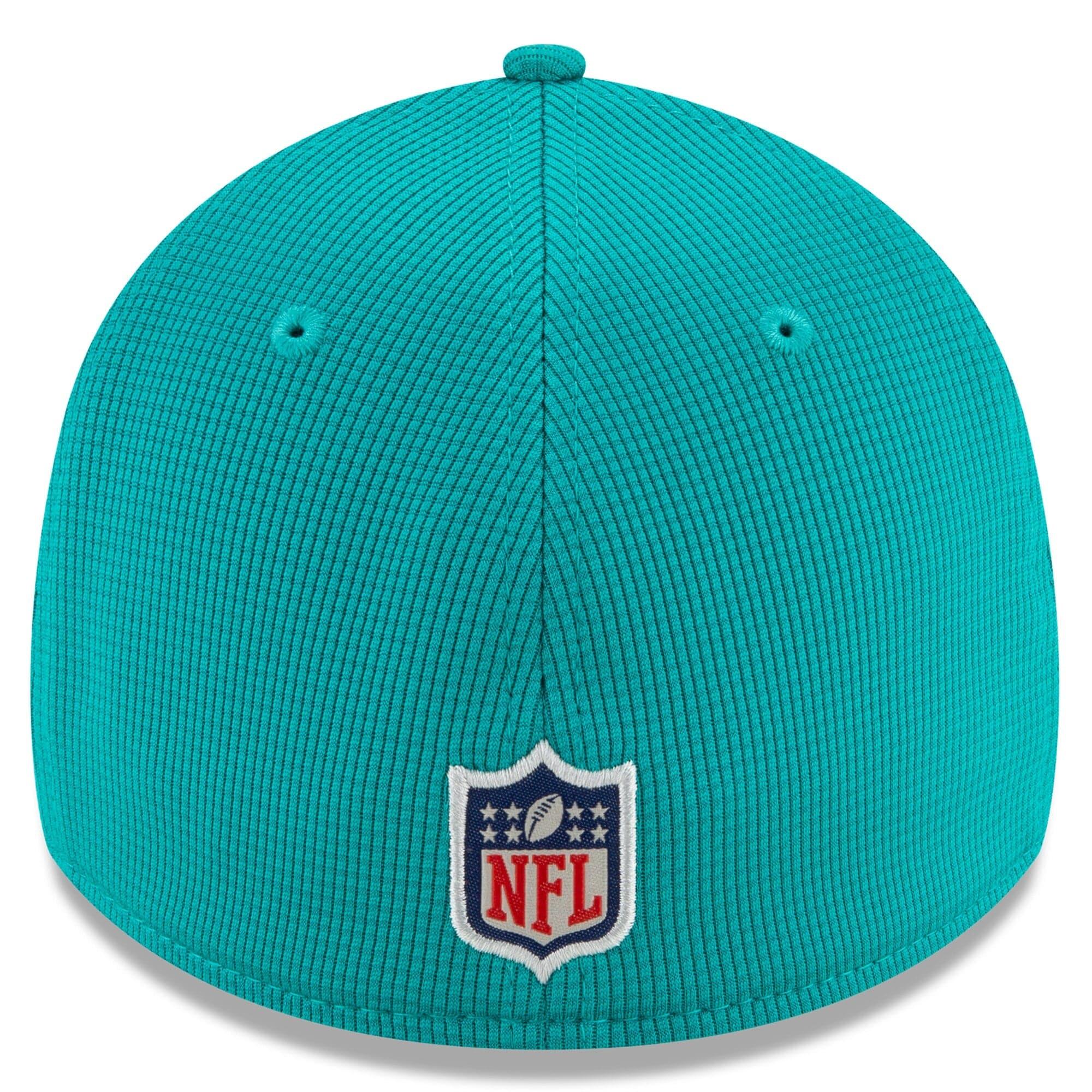 New Era Caps Miami Dolphins New Era NFL 2021 Sideline Home 39THIRTY Flex Fit Hat - Turquoise