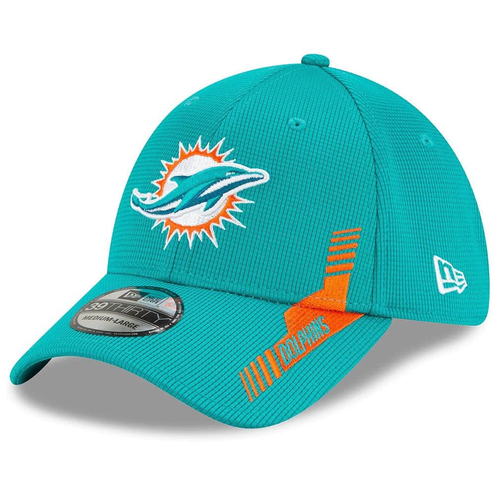 New Era Caps Miami Dolphins New Era NFL 2021 Sideline Home 39THIRTY Flex Fit Hat - Turquoise