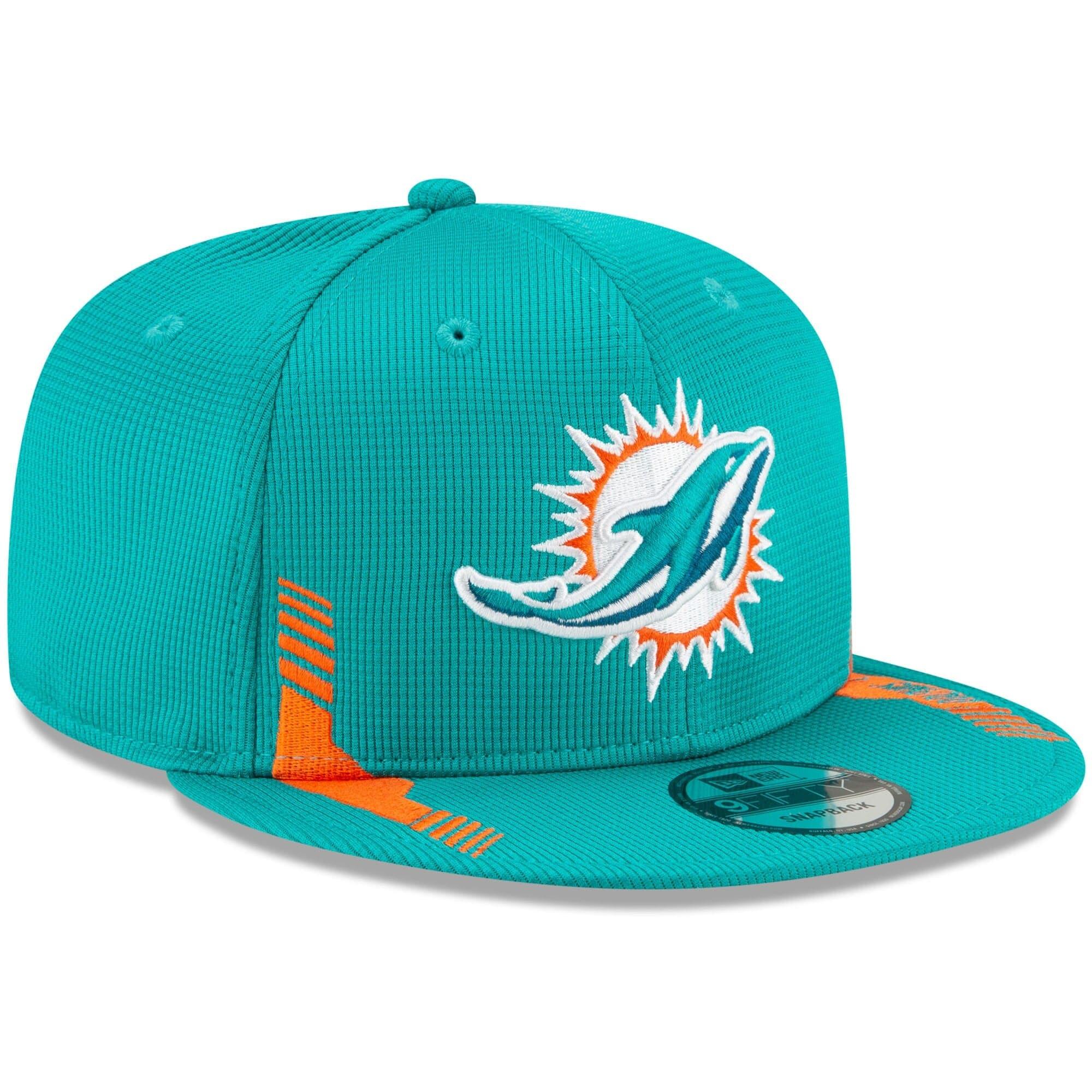 New Era Caps Miami Dolphins New Era NFL 2021 Sideline Home 9FIFTY Snapback Hat - Turquoise