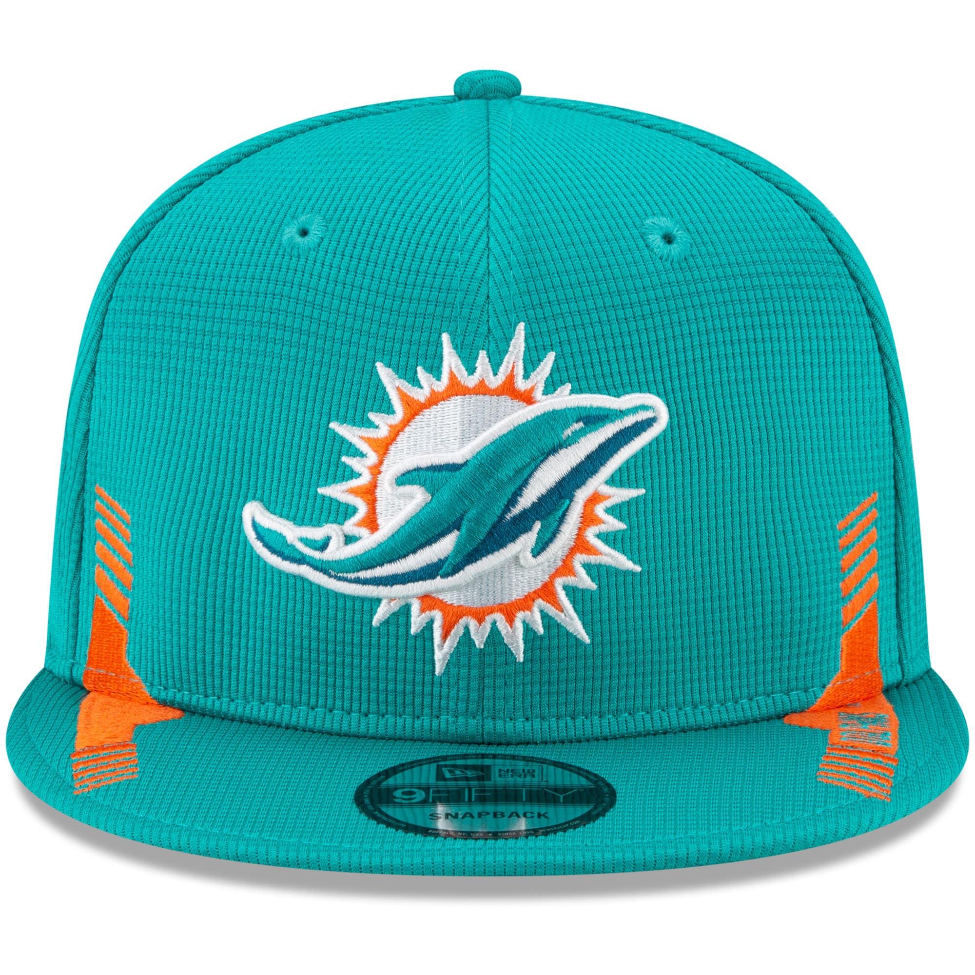 New Era Caps Miami Dolphins New Era NFL 2021 Sideline Home 9FIFTY Snapback Hat - Turquoise