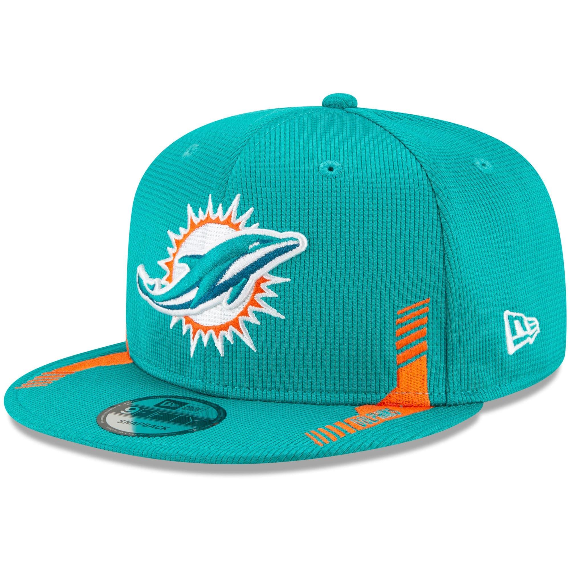 New Era Caps Miami Dolphins New Era NFL 2021 Sideline Home 9FIFTY Snapback Hat - Turquoise