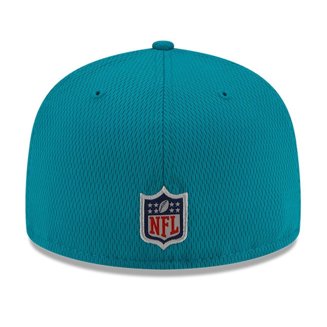 New Era Caps Miami Dolphins New Era NFL 2021 Sideline Road 59FIFTY Fitted Hat - Aqua