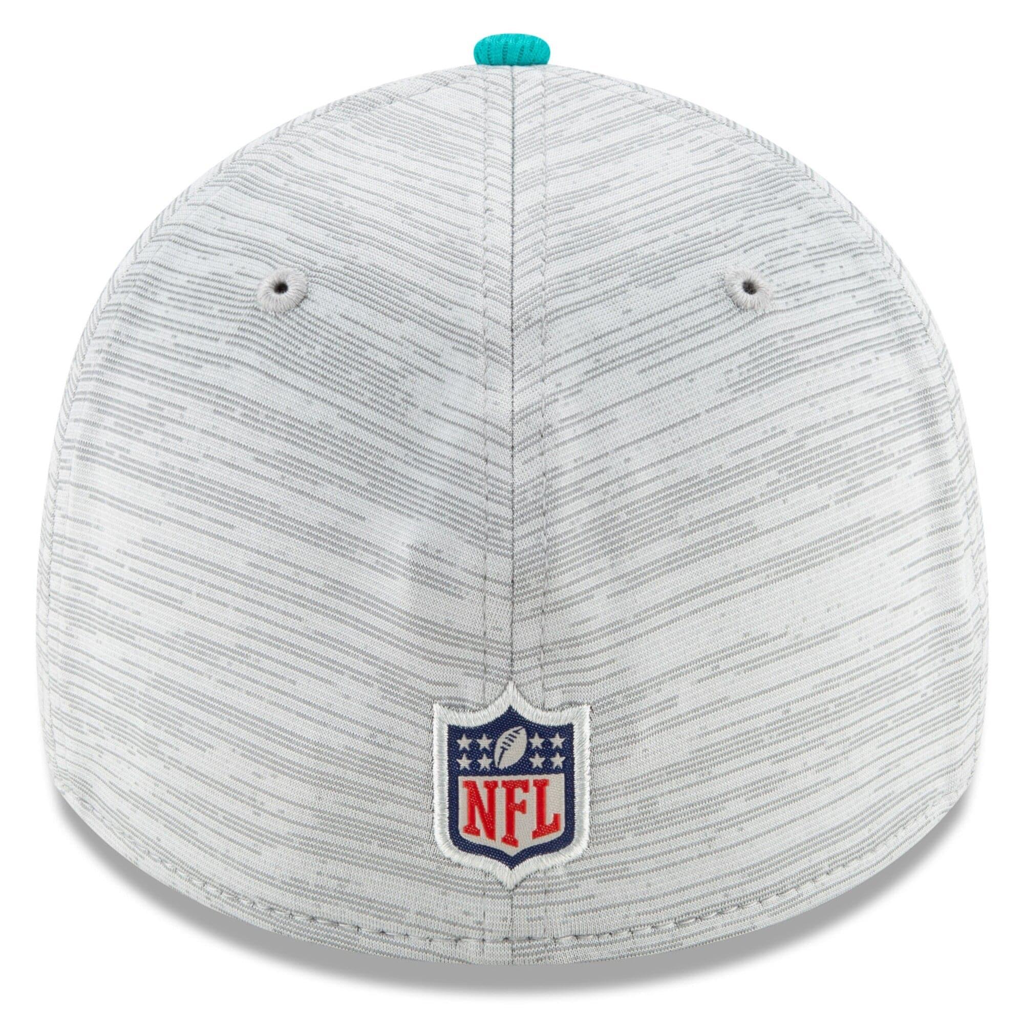 New Era Caps Miami Dolphins New Era NFL 2021 Training Camp 39THIRTY Flex Fit Curve Hat - Grey