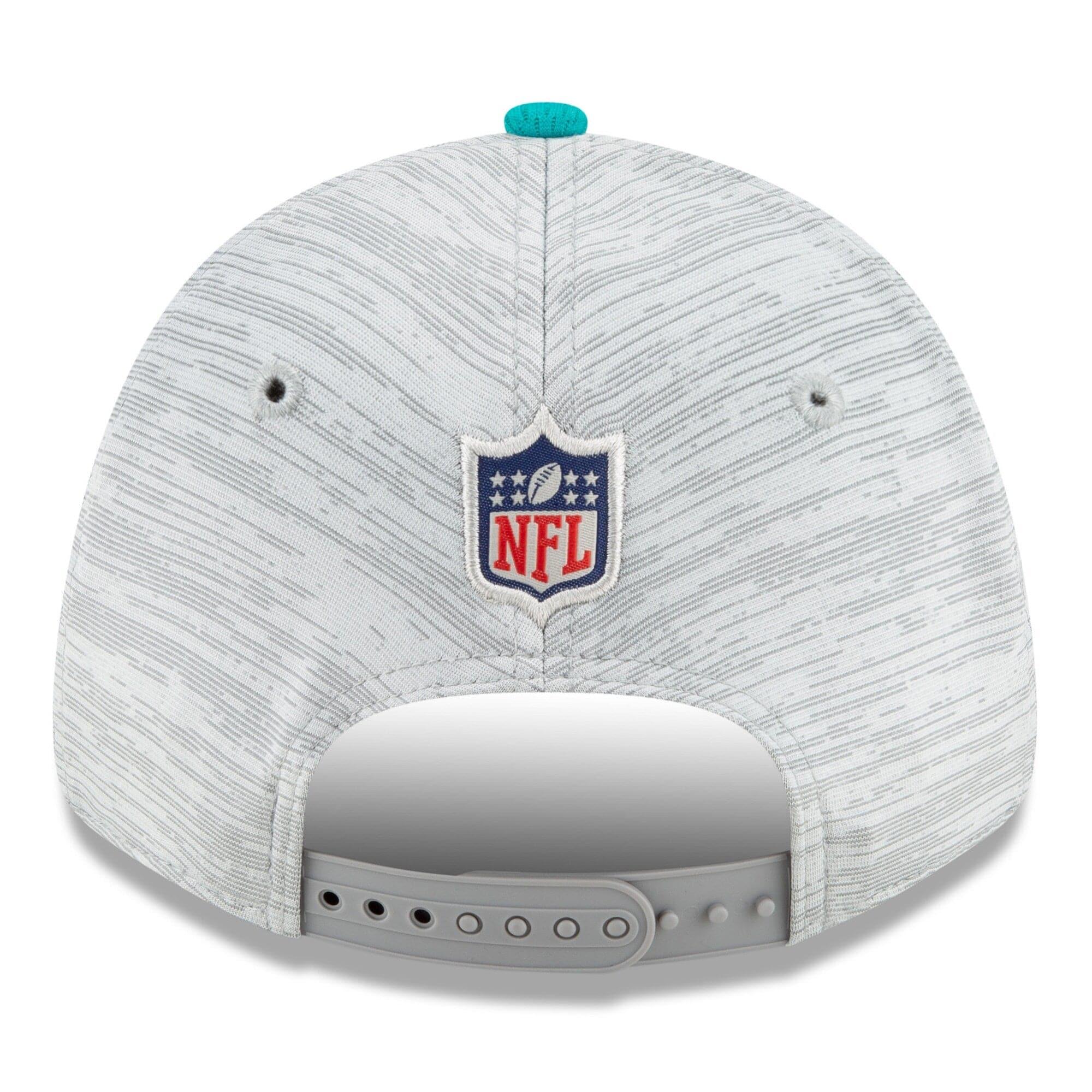 New Era Caps Miami Dolphins New Era NFL 2021 Training Camp 9FORTY Curve Stretch Snapback Hat - Grey