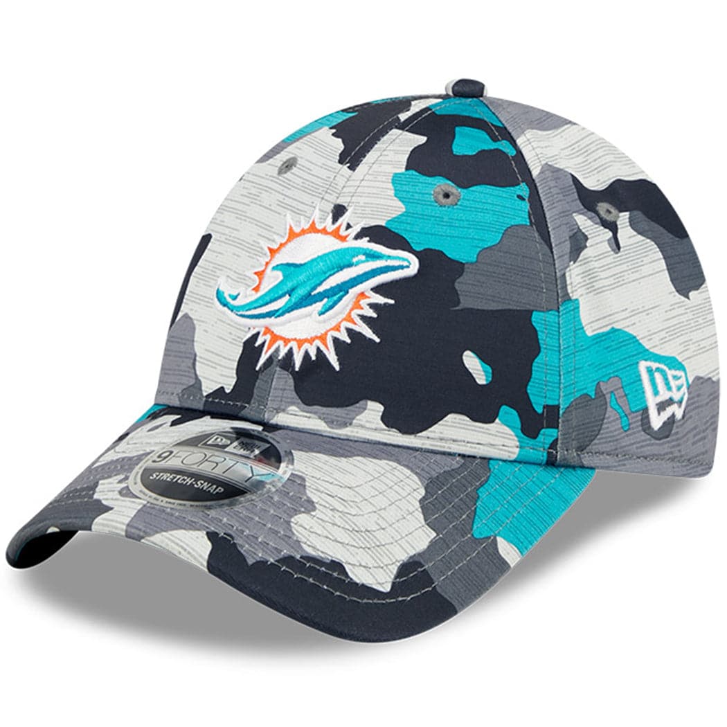 New Era Caps Miami Dolphins New Era NFL 22 Training Camp 9FORTY Stretch Snap Hat - Camo