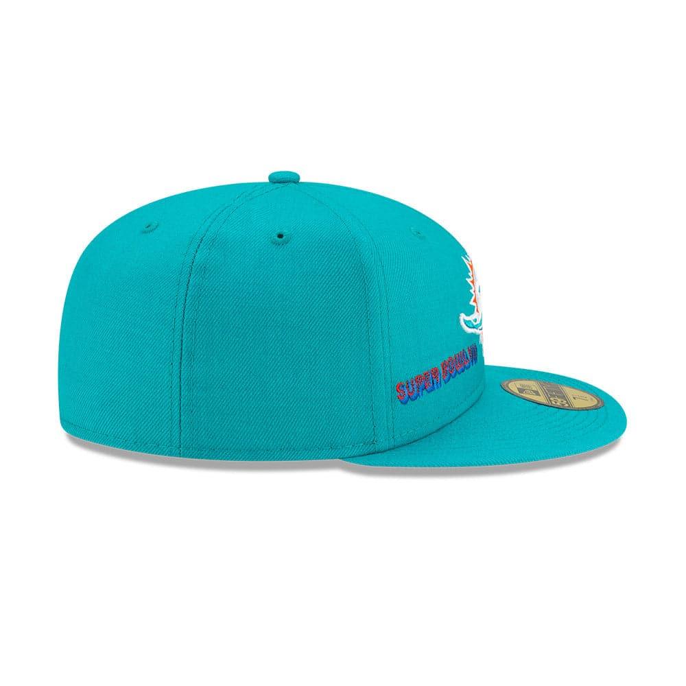 New Era Caps Miami Dolphins New Era NFL Champions Patch 59FIFTY Fitted Hat - Aqua