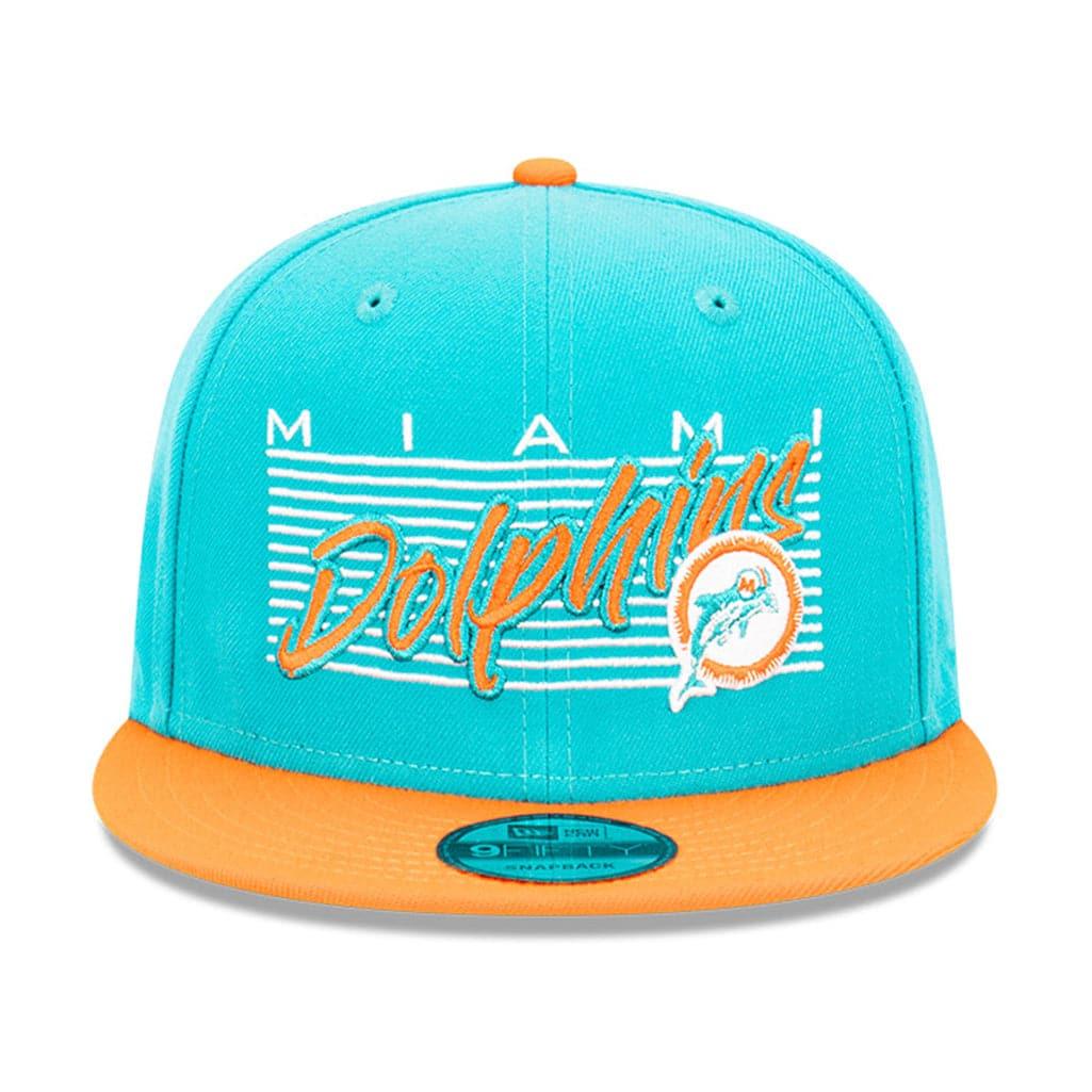 New Era Caps Miami Dolphins New Era NFL Script Block 9FIFTY Snapback Hat - Aqua