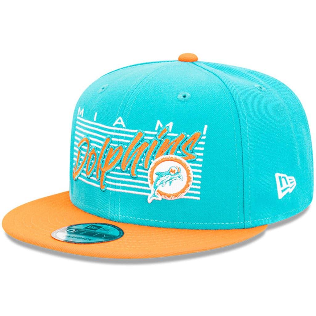 New Era Caps Miami Dolphins New Era NFL Script Block 9FIFTY Snapback Hat - Aqua
