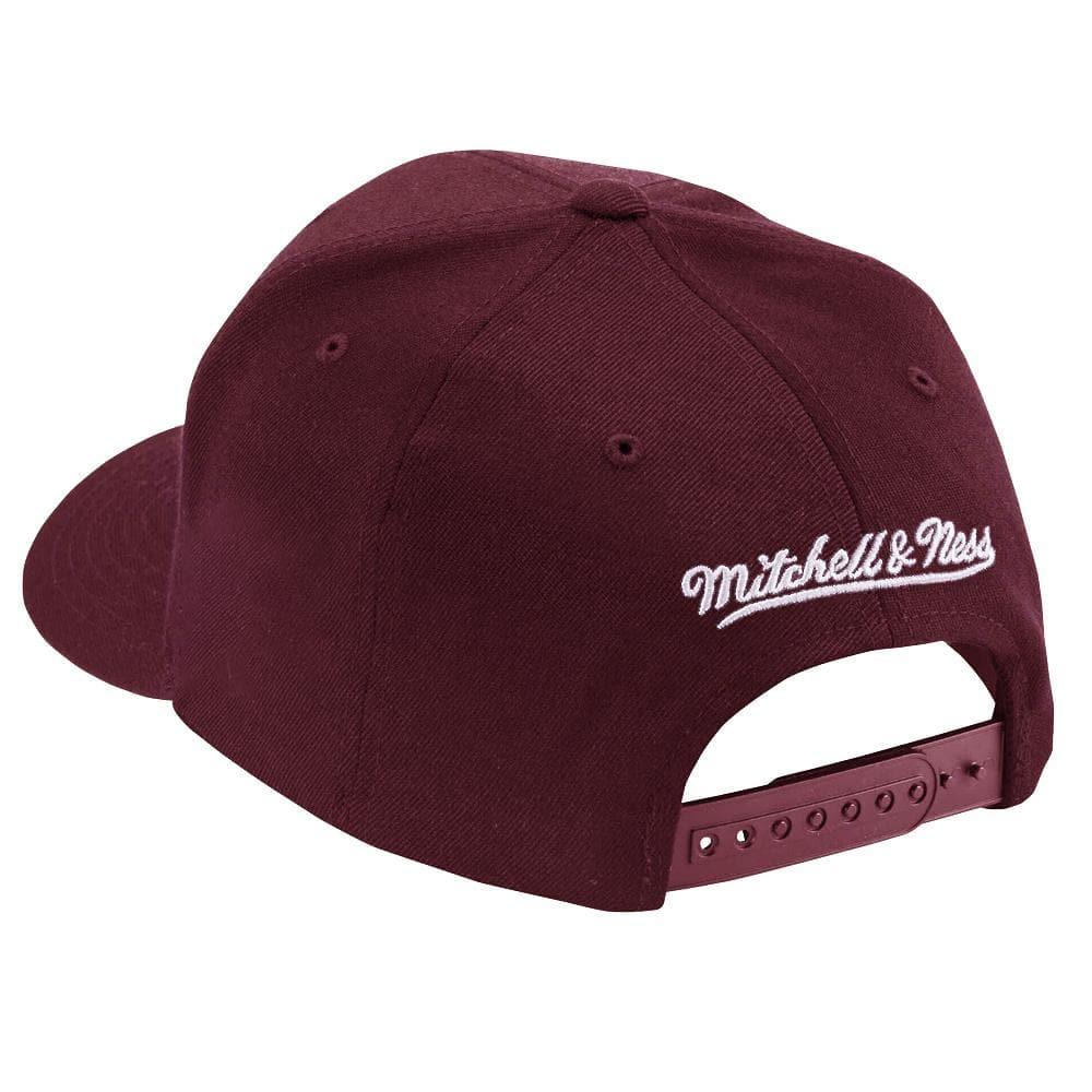 Mitchell And Ness Caps Miami Heat Mitchell & Ness NBA Crimson Sector Classic Red Curve Snapback Hat - Crimson