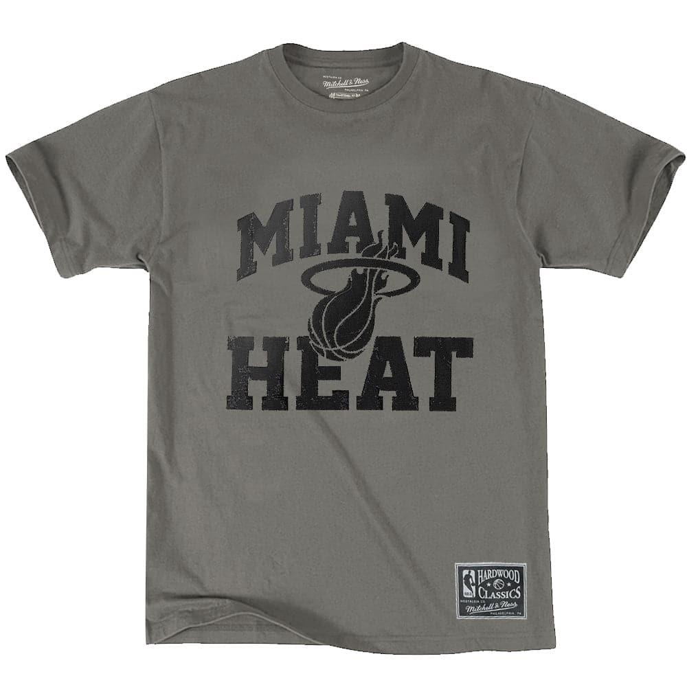Mitchell And Ness T-Shirts Miami Heat Mitchell & Ness NBA Gunmetal Arch T-Shirt - Grey