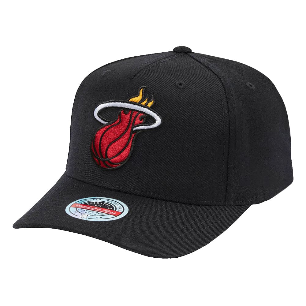 Mitchell And Ness Caps Miami Heat Mitchell & Ness NBA Team Classic Red Snapback Hat - Black