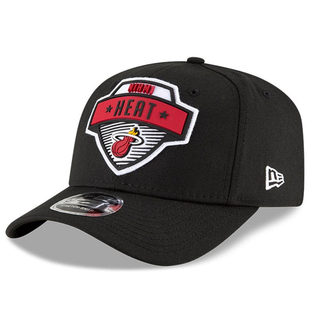 New Era Caps Miami Heat New Era NBA 2020 Tip-Off 9FIFTY Stretch-Snap Curve Hat - Black