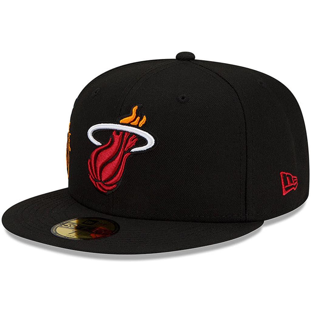 New Era Caps Miami Heat New Era NBA 21-22 Back Half 59FIFTY Fitted Hat - Black