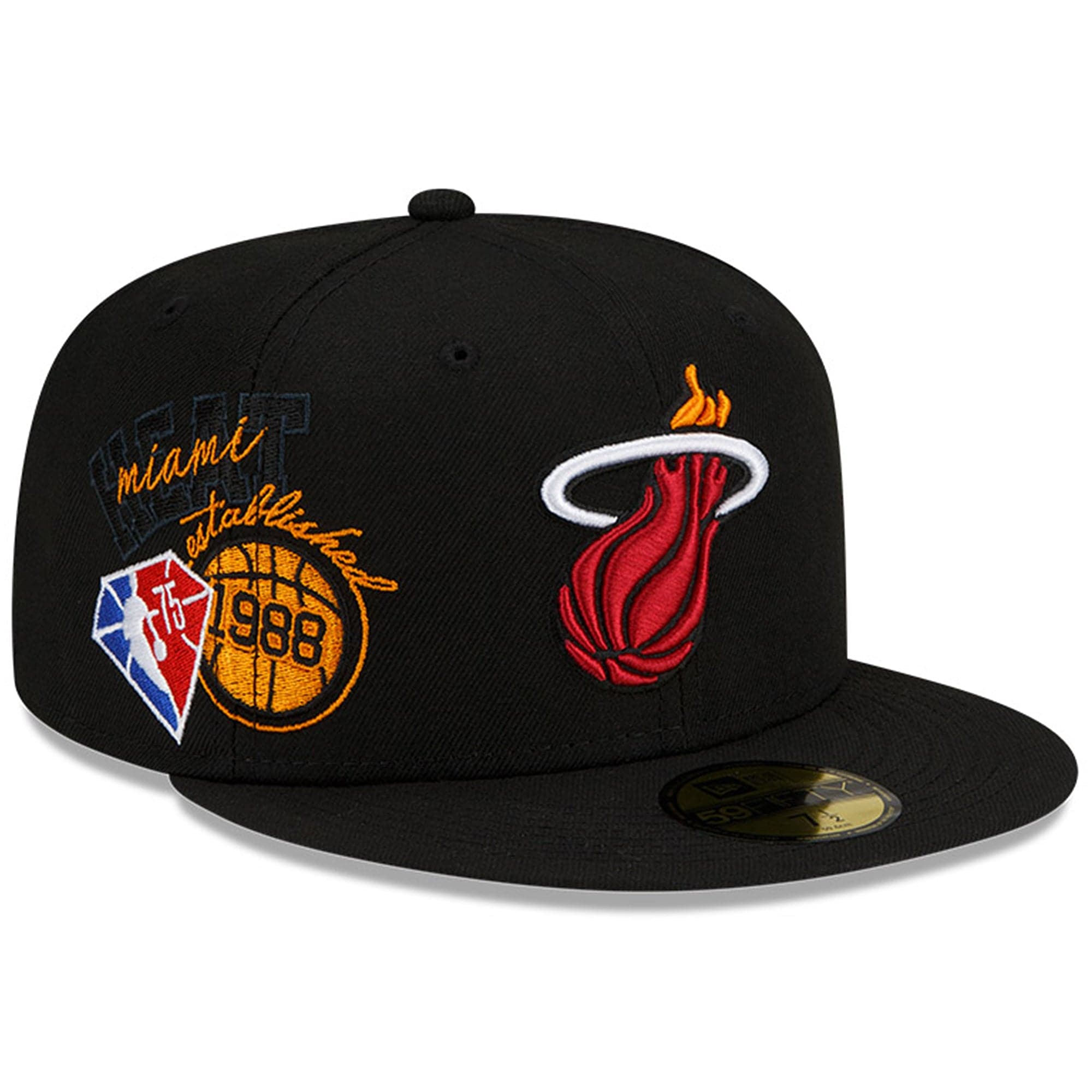 New Era Caps Miami Heat New Era NBA 21-22 Back Half 59FIFTY Fitted Hat - Black