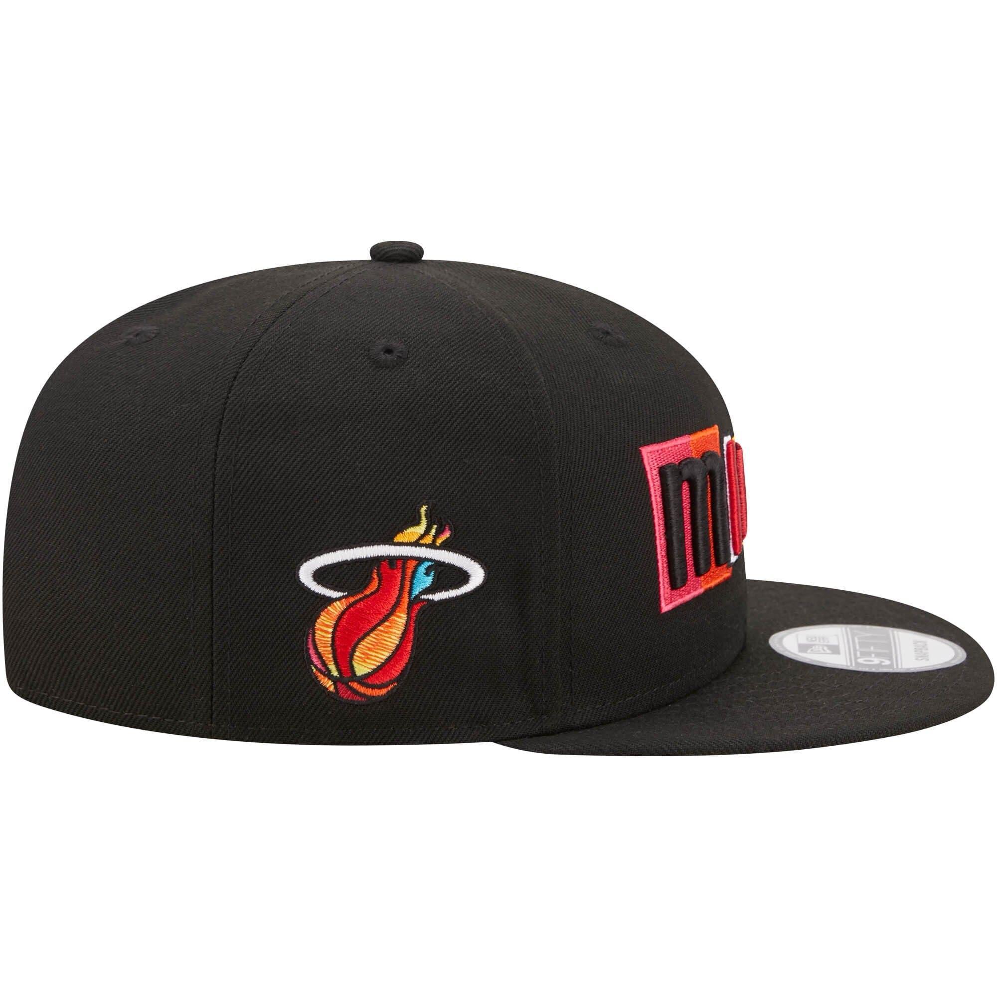 New Era Caps Miami Heat New Era NBA 21-22 City Edition 9FIFTY Snapback Hat - Black