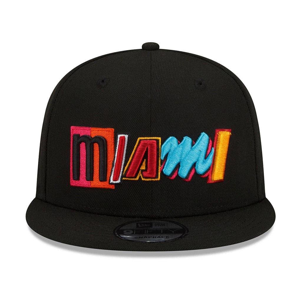 New Era Caps Miami Heat New Era NBA 21-22 City Edition 9FIFTY Snapback Hat - Black
