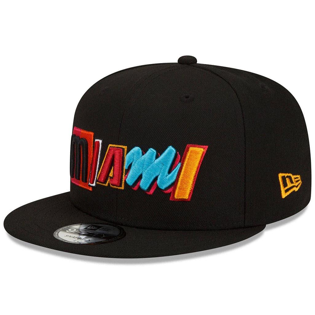New Era Caps Miami Heat New Era NBA 21-22 City Edition 9FIFTY Snapback Hat - Black