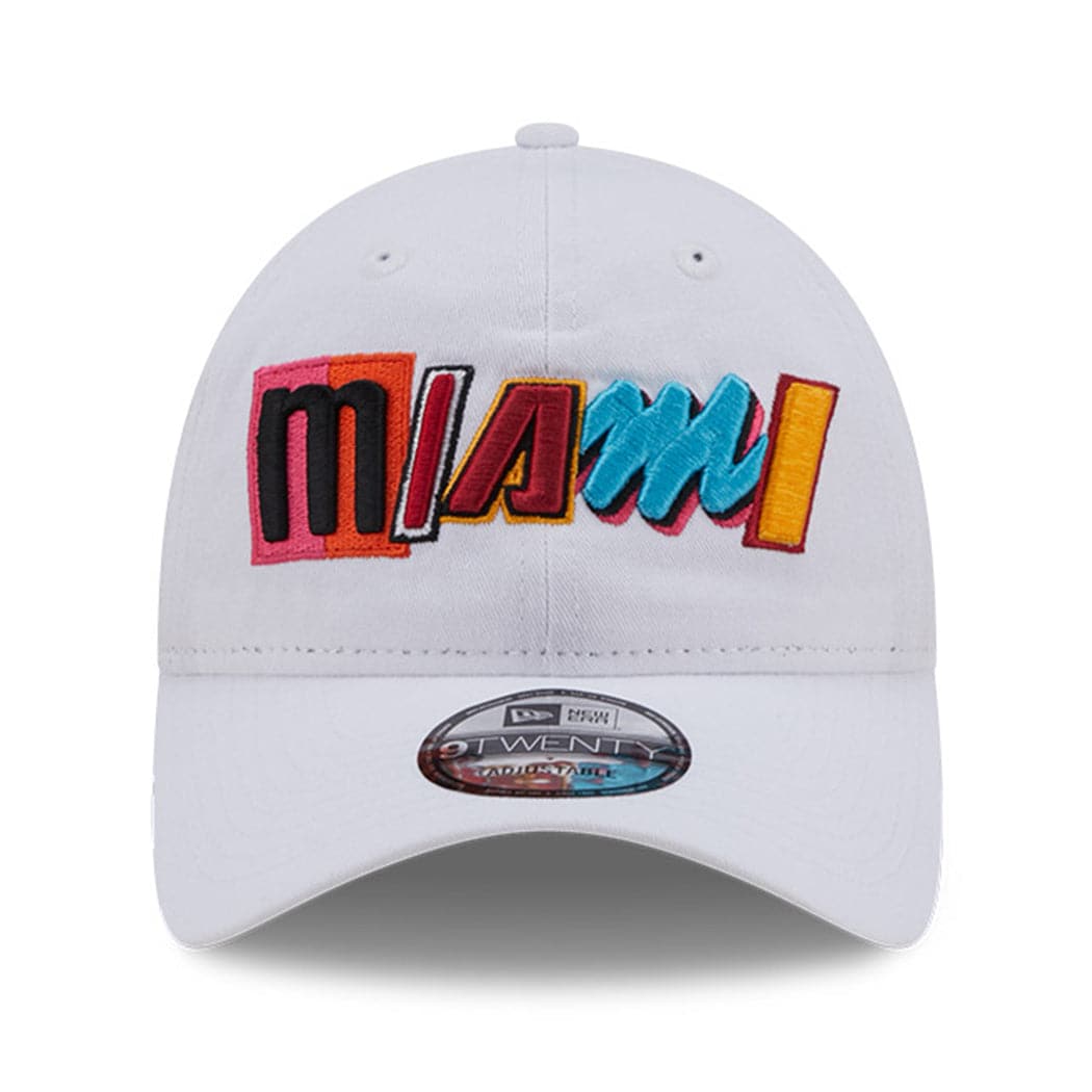 New Era Caps Miami Heat New Era NBA 22-23 City Edition 9TWENTY Strapback Hat - White