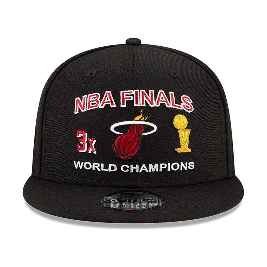 New Era Caps Miami Heat New Era NBA Champions Icon 9FIFTY Snapback Hat - Black