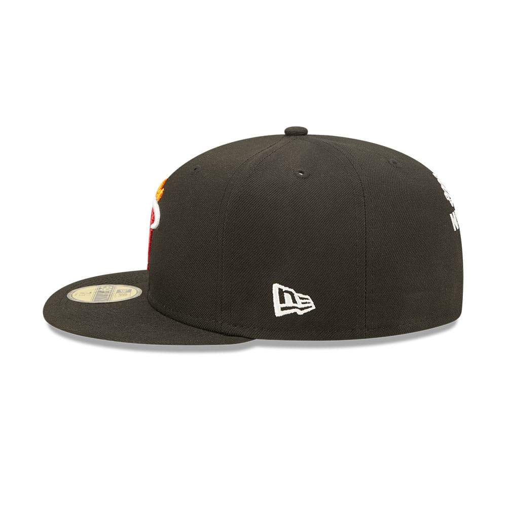 New Era Caps Miami Heat New Era NBA Crown Champs 59FIFTY Fitted Hat - Black