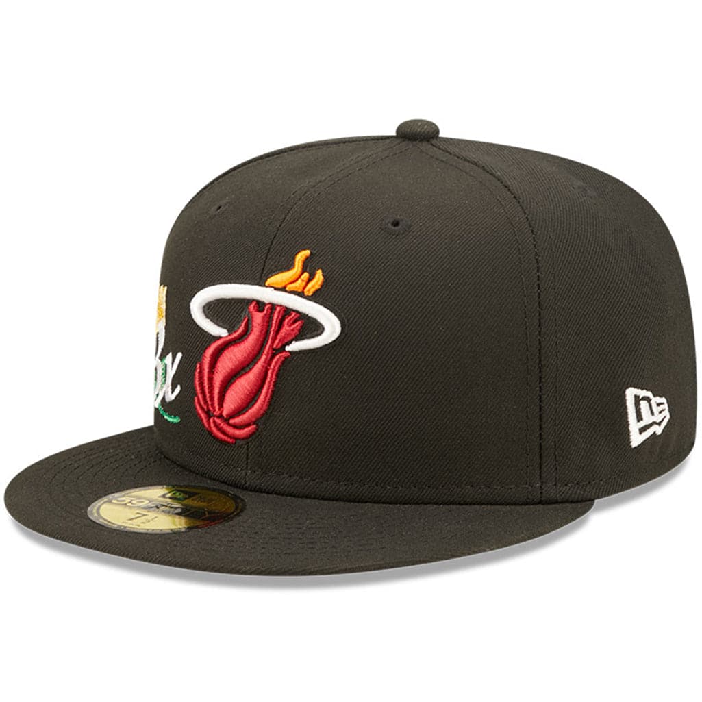 New Era Caps Miami Heat New Era NBA Crown Champs 59FIFTY Fitted Hat - Black