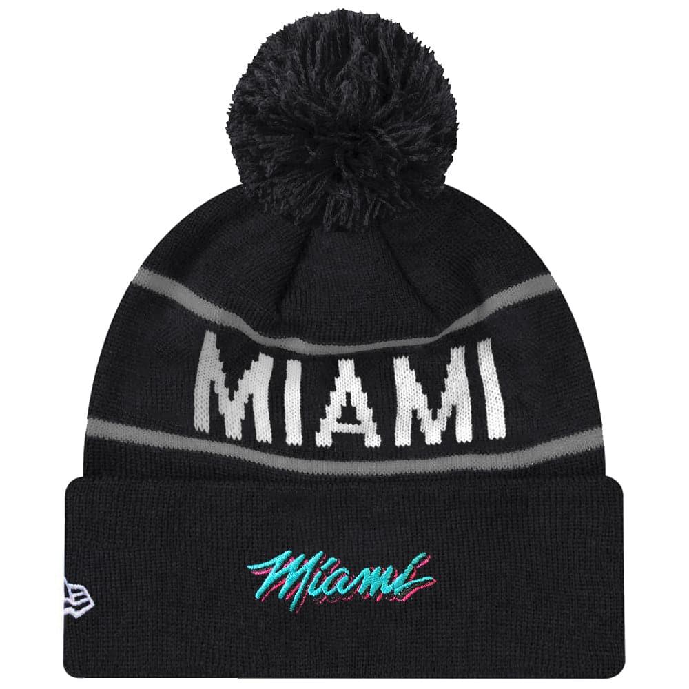 New Era Beanies Miami Heat New Era NBA Grey Stripe Knit Beanie - Black