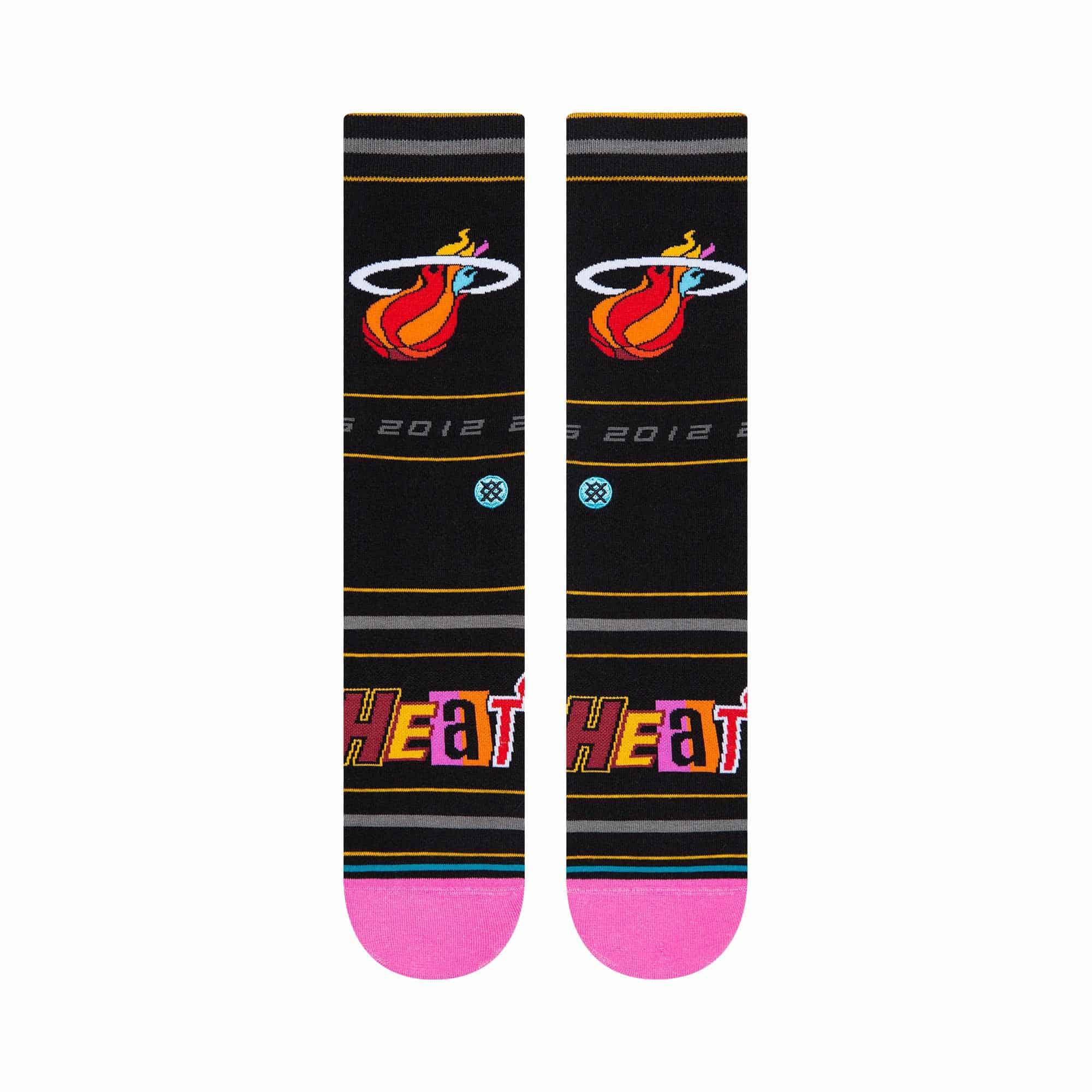 Stance Socks Large (9-12 US) Miami Heat Stance NBA 21-22 City Edition Crew Socks - Black