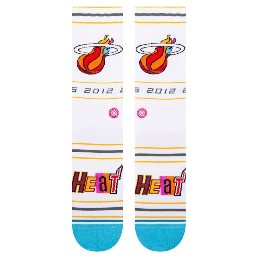Stance Socks Large (9-12 US) Miami Heat Stance NBA 22-23 City Edition Crew Socks - White