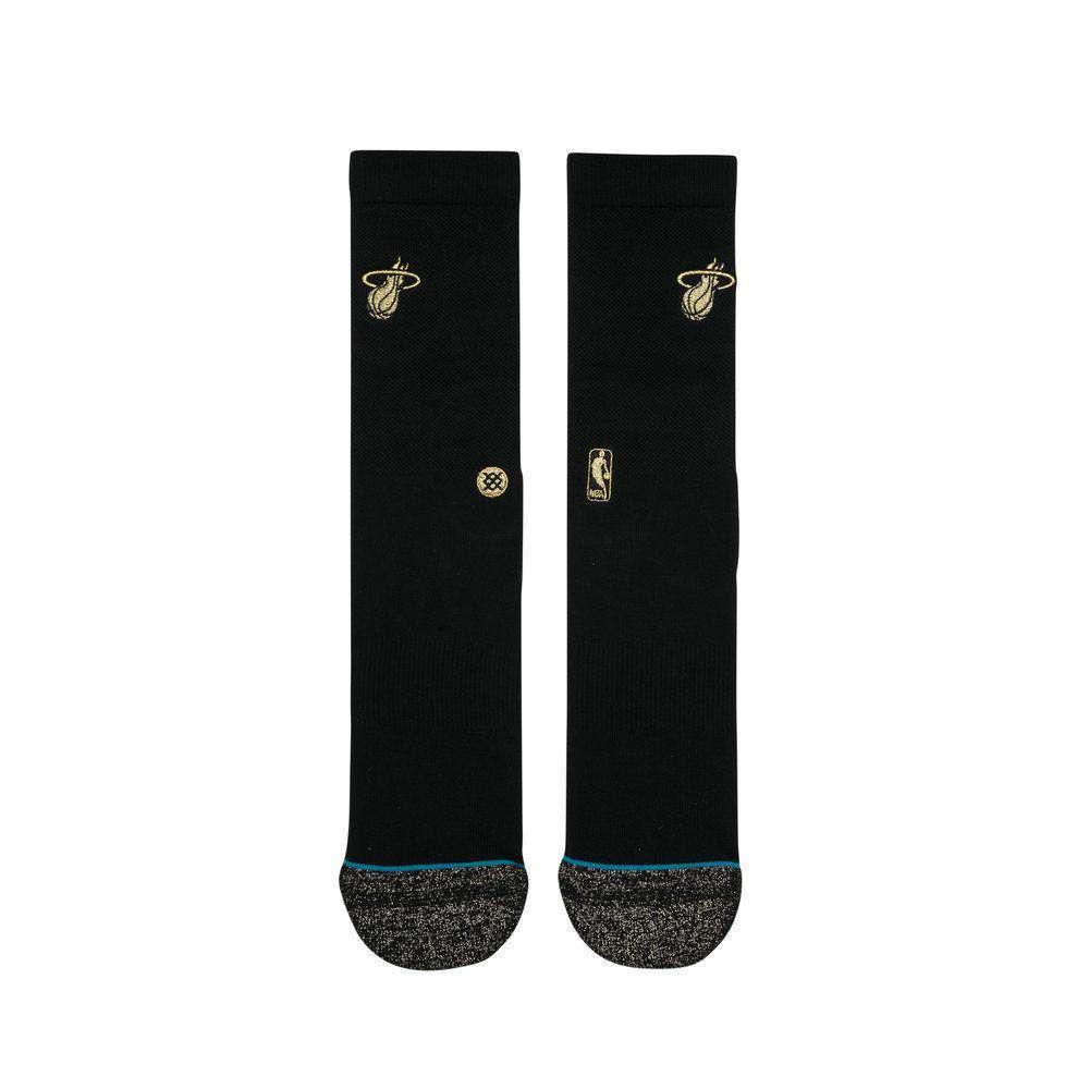 Stance Socks Large (9-12 US) Miami Heat Stance NBA Gold Trophy Crew Socks - Black